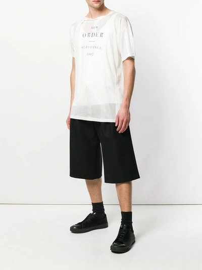 Raf Simons New Order White Mesh T-shirt | ModeSens