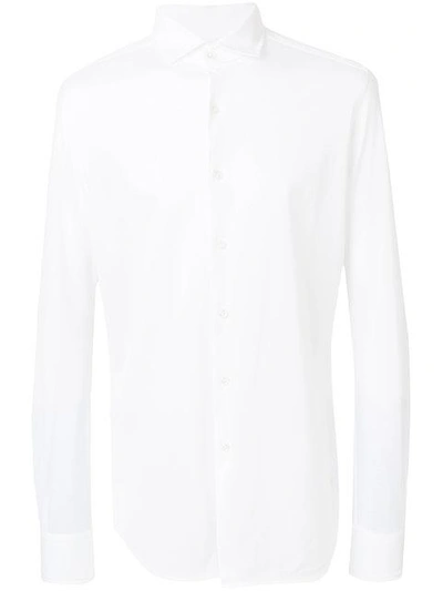 Shop Xacus Cutaway Collar Shirt In White