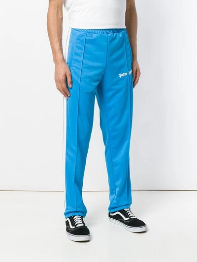 Shop Palm Angels Striped Track Trousers In Blue