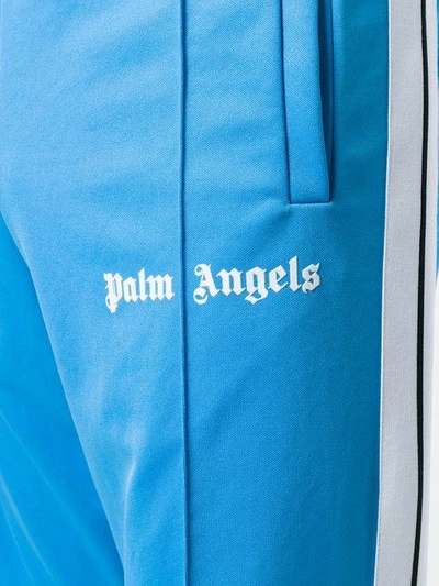 Shop Palm Angels Striped Track Trousers In Blue