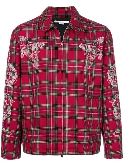 Shop Stella Mccartney Embroidered Tartan Shirt In Red