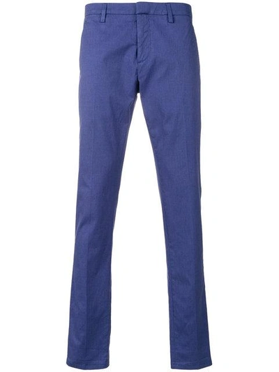 Shop Dondup Classic Chinos In Blue