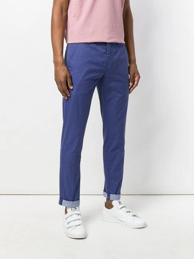 Shop Dondup Classic Chinos In Blue