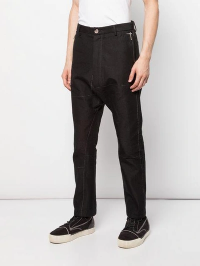 Shop Taichi Murakami Drop Crotch Jeans In Black