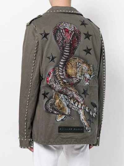 Shop Philipp Plein Multi-pocket Jacket - Green