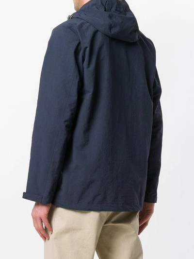 Shop Herno Zipped Waterproof Jacket - Blue