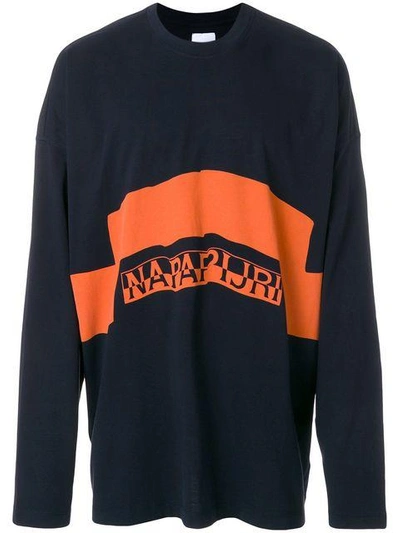 Shop Napa By Martine Rose Logo Print Sweatshirt - Blue