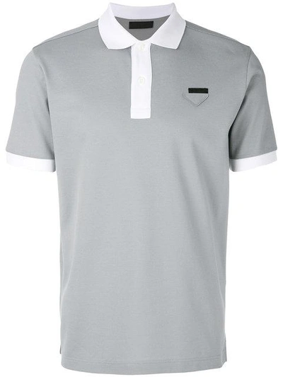 contrast collar polo shirt