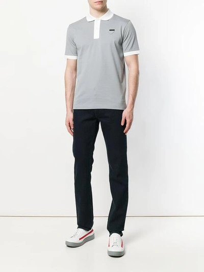 contrast collar polo shirt