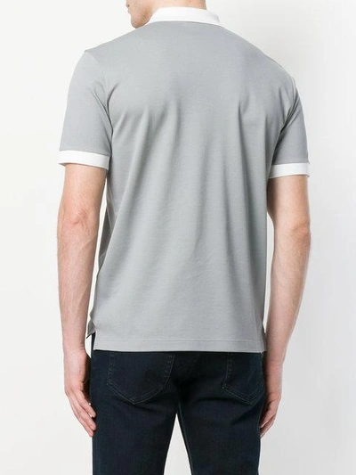 contrast collar polo shirt