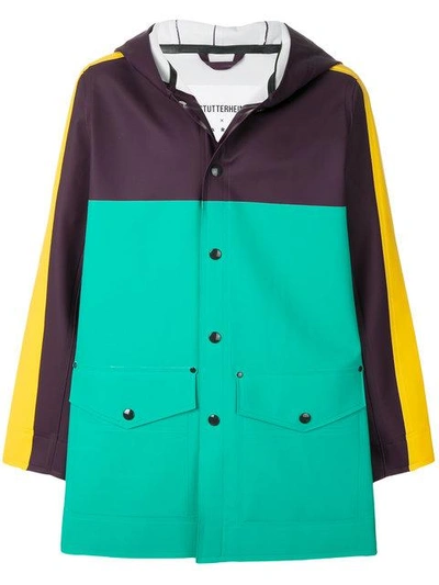 Shop Marni X Stutterheim Colour Blocked Jacket - Multicolour