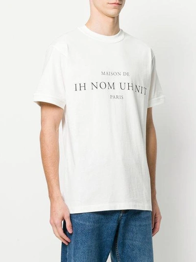 Shop Ih Nom Uh Nit Short Sleeved Logo T-shirt - White