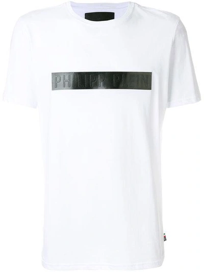 Shop Philipp Plein Logo Panel T-shirt In White