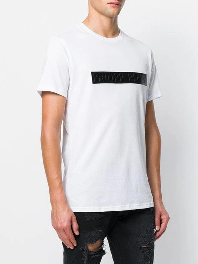 Shop Philipp Plein Logo Panel T-shirt In White