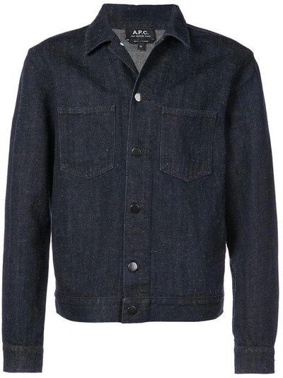 Shop Apc A.p.c. Button-down Shirt Jacket - Blue