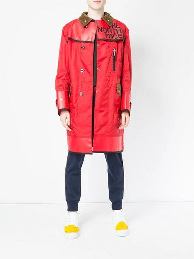 Shop Junya Watanabe Comme Des Garçons X The North Face Printed Double Breasted Coat