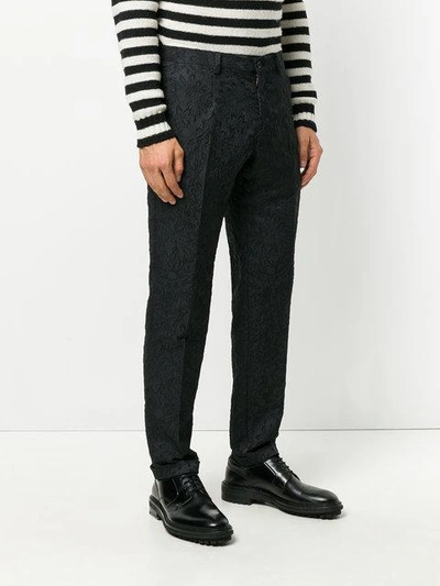 Shop Dolce & Gabbana Jacquard Trousers In Black