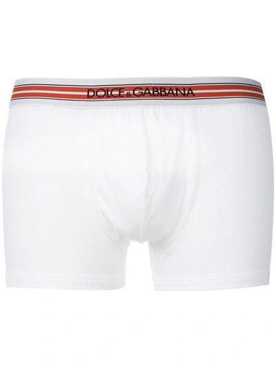 Shop Dolce & Gabbana Logo Boxer Shorts In White