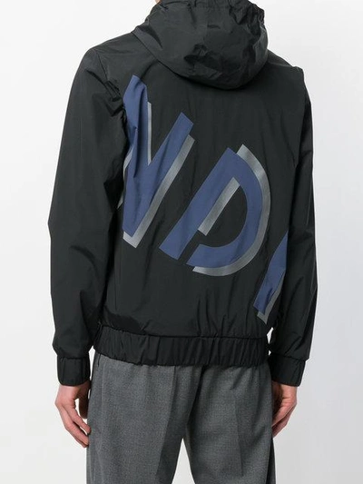 Shop Fendi Logo Zipped Jacket - Black