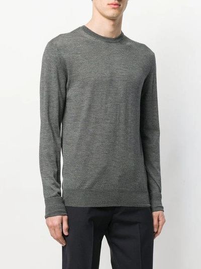 Shop Neil Barrett Crew Neck Sweater In Grey