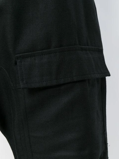 Shop Tom Rebl Dropped Crotch Trousers In Black