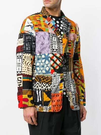 Shop Engineered Garments Patchwork Blazer - Multicolour