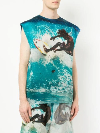 Shop Ex Infinitas Surf Print T-shirt In Blue
