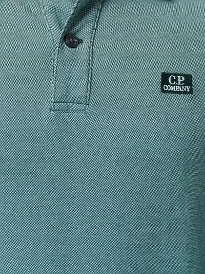Shop C.p. Company Cp Company Tonal Trim Polo Shirt - Green
