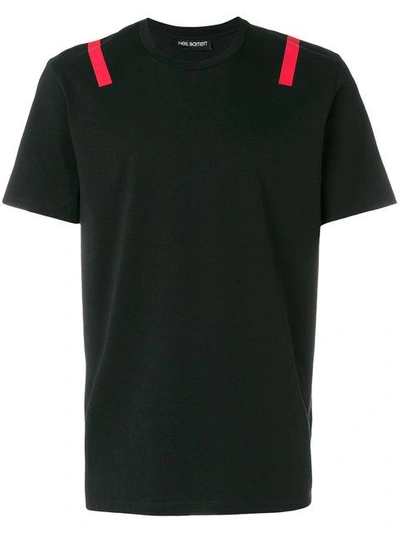 Shop Neil Barrett Stripe Detail T-shirt - Black