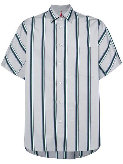 Shop Oamc Short-sleeve Striped Shirt In Green