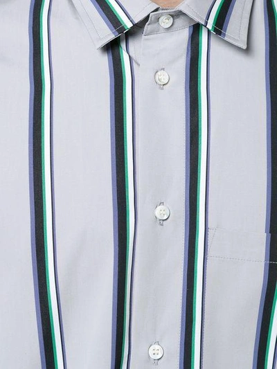 Shop Oamc Short-sleeve Striped Shirt In Green