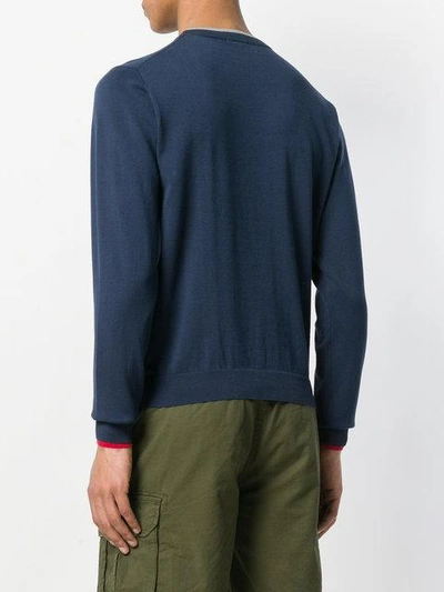 Shop Sun 68 Contrast Trim Sweatshirt - Blue