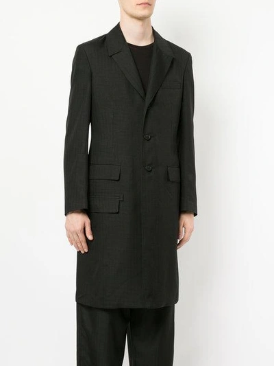 Shop Yohji Yamamoto Elongated Buttoned Up Jacket