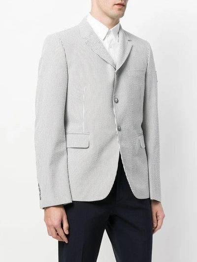 Shop Moncler Classic Fitted Blazer In Grey