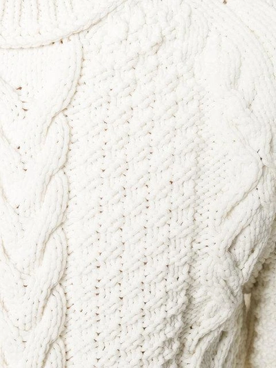 Shop Sacai Cable-knit Jumper - White