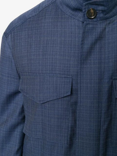 Shop Brioni Fitted Cargo Jacket In Blue
