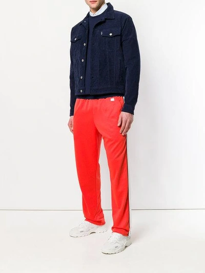 Shop Ami Alexandre Mattiussi Trackpants With Contrasted Bands In Red