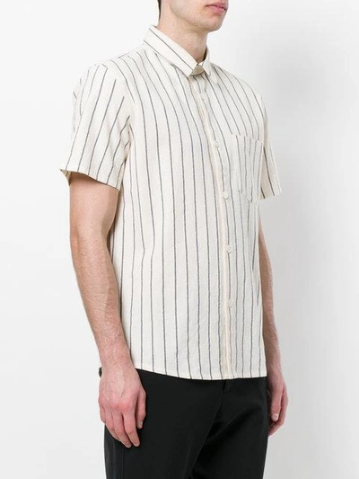 Shop Apc Striped Button Shirt In Neutrals