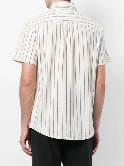 Shop Apc Striped Button Shirt In Neutrals