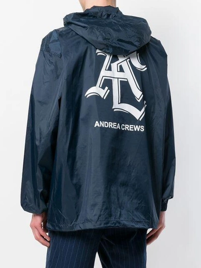 Shop Andrea Crews Slogan-detail Windbreaker In Blue
