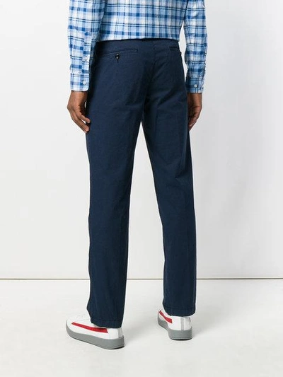 Shop Hugo Boss Tailored Fitted Trousers In Blue