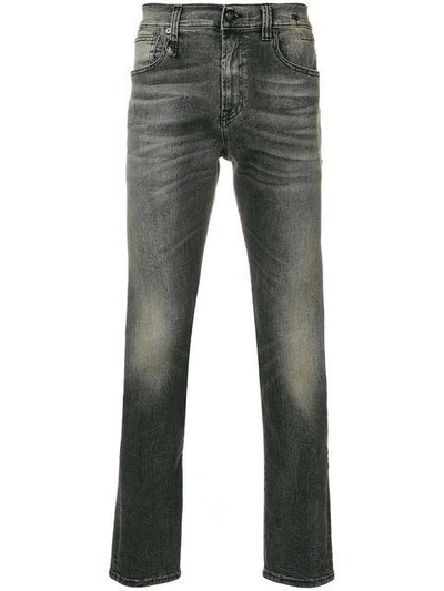 Shop R13 Stonewashed Slim Fit Jeans In Grey