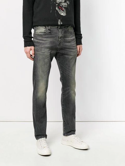 Shop R13 Stonewashed Slim Fit Jeans In Grey