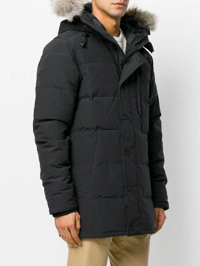 Shop Canada Goose Hooded Padded Jacket In Black
