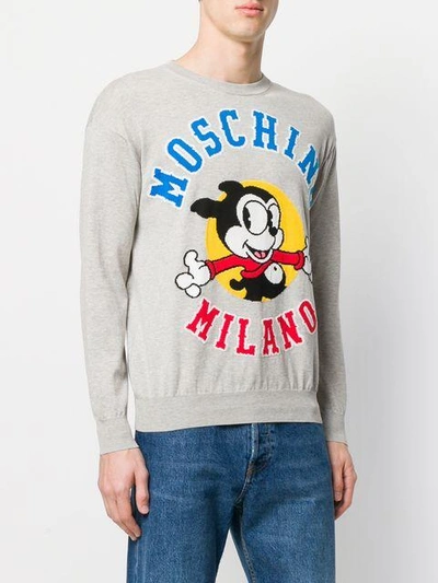 Shop Moschino Vintage Mickey Sweater In Grey