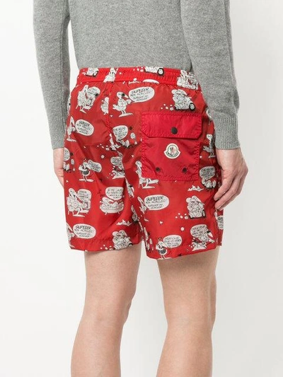Shop Moncler Printed Drawstring Shorts