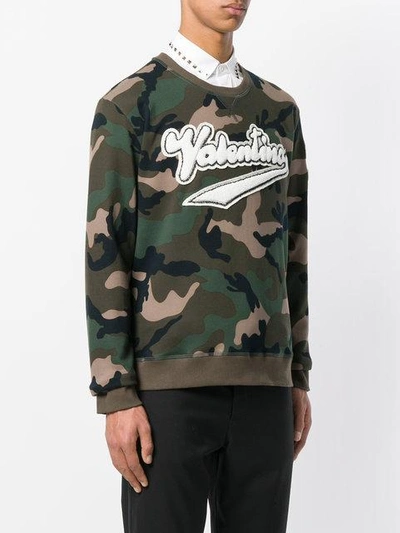 Valentino Green Men's Patch Camouflage Sweatshirt In Black | ModeSens