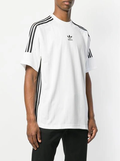 Shop Adidas Originals Adidas  3 Stripes Jacquard Jersey T-shirt - White