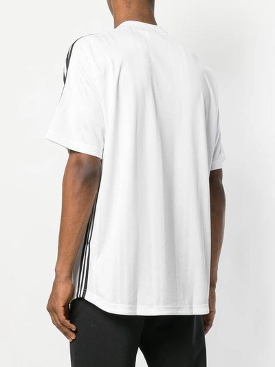 Shop Adidas Originals Adidas  3 Stripes Jacquard Jersey T-shirt - White