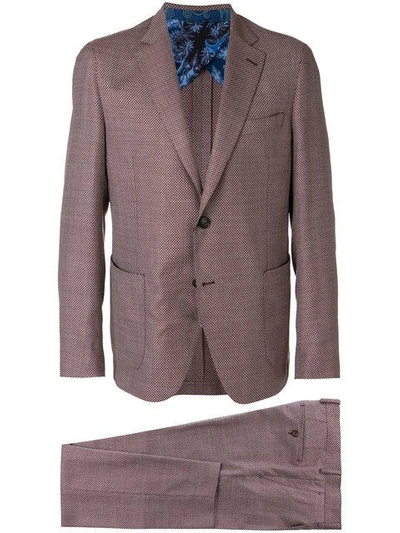 Shop Etro Two Piece Formal Suit In Red